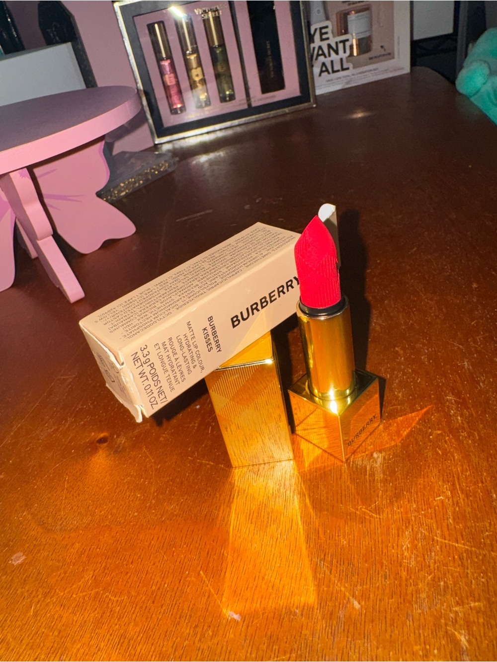 Burberry Bright red  Lipstick in Gold Case